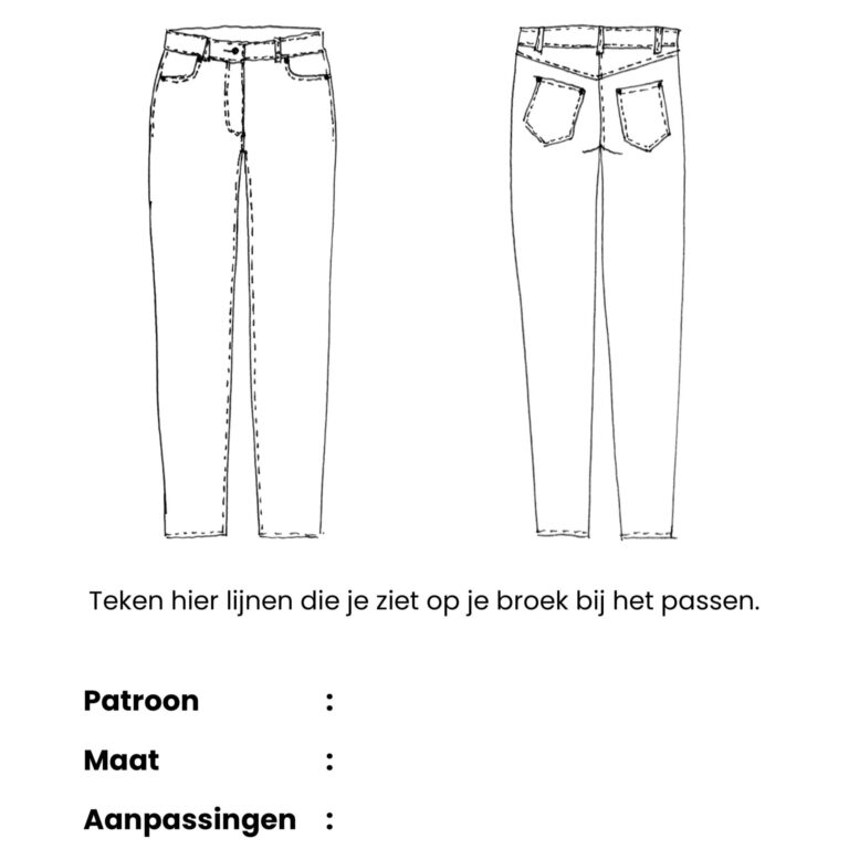 workshop broek werkblad